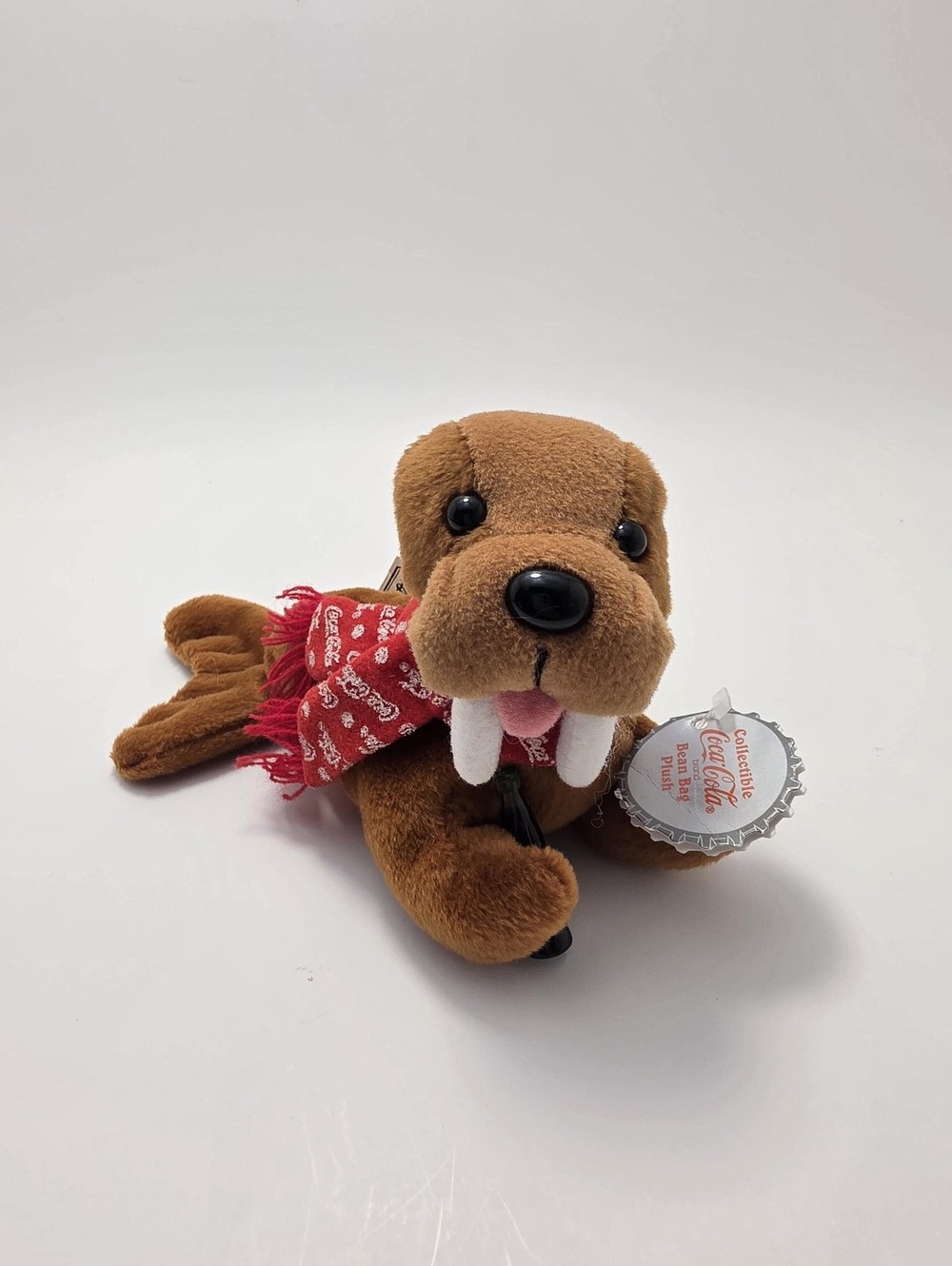 Coca Cola Walrus Bean Bag Plush With Coca-cola Bottle And Logo Stuffed Animal